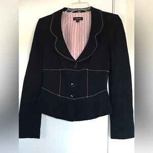 BEBE , size S , black womens jacket , front buttons , nice details like new !
